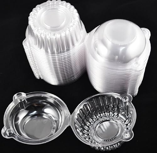 Xshelley 50 boîtes à muffins et cupcakes individuelles en plastique, en forme de dôme - Nail Gallerys