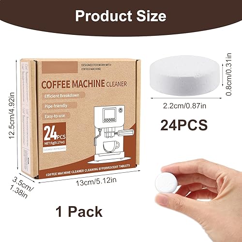 24 Pastilles de Nettoyage pour Machines à Café, Tablettes de Nettoyage pour Jura, Krups, Melitta, Delonghi, Siemens, Philips, Bosch, Nespresso, Tassimo, Sage, Senseo, Élimine Graisse, Taches & Résidus - Nail Gallerys