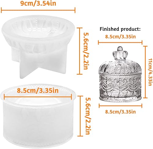AMJKEJI Moule en Résine pour Boîte à Bijoux, Moule en Résine, Moule en Résine Epoxy avec Couvercle, Moules de Moulage en Résine Epoxy pour la Fabrication de Résine et la Décoration Artisanale - Nail Gallerys