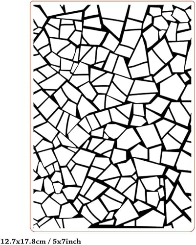 arriettycraft Pochettes de gaufrage en plastique 3D avec texture de verre craqué pour la fabrication de cartes ou de journal, album photo, papier fait main, scrapbooking, décoration, moule 12,7 x 17,8 - Nail Gallerys