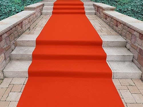 Tapis de Mariage Podium Orange- Tapis de Cérémonie et d'Événement au Mètre | Gala, Hollywood et VIP | Résistance au feu B1 | Tapis au Mètre - 1mx4m - Nail Gallerys