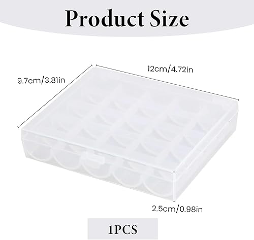 Boîte à bobines en plastique vide à 25 compartiments - Boîte de rangement en plastique - Pour bobines de fil - Boîte de rangement pour bobines de machine à coudre - Boîte de rangement pour bobines de - Nail Gallerys