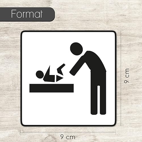 easydruck24de Lot de 2 autocollants pour WC handicapés et salle à langer - 497 - 9 x 9 cm - Pour toilettes et salle à langer - Pour porte et toilettes - Nail Gallerys