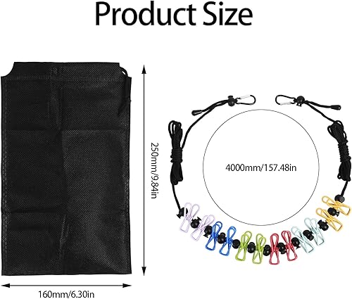 Corde a Linge Retractable, 4 Mètres Fil Linge Retractable Portable, Fil à Linge, Corde à Linge Rétractable avec 12 Pinces à Linge pour Intérieur Extérieur Accessoires de Camping Voyage - Nail Gallerys