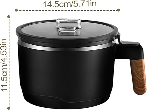 Duroecsain Bol ramen au micro-ondes avec passoire, bol à nouilles au micro-ondes | Bol à micro-ondes Ramen Pot - Bols de nouilles au micro-ondes, bol Ramen en acier inoxydable pour nouilles, gumbo, - Nail Gallerys