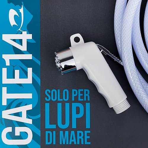 GATE14® Kit de douchette pour Bateaux et Camping-Cars avec Tuyau de 2,5 m douchette à Levier Boitier Ovale - Nail Gallerys