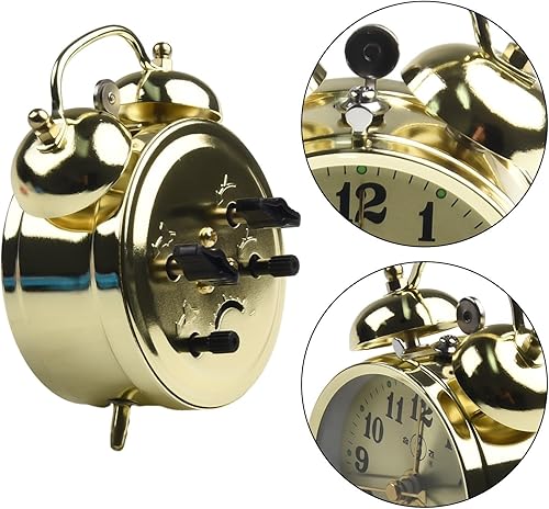 Yhenlovtt Réveil mécanique en fer à cheval, réveil mécanique à remontage manuel vintage en métal, beau et fonctionnel, pour chambre à coucher, salon, salle d'étude, décoration - Nail Gallerys