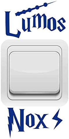 Sticker Interrupteur Lumos/Nox - Dimensions 7,5 Cm x 4,5 Cm - Bleu Acier - Brillant - Adhésifs - Nail Gallerys