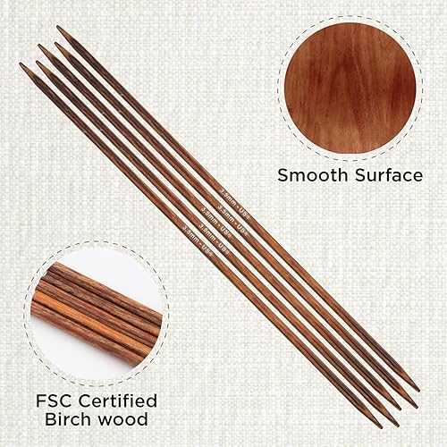 KnitPro Aiguilles à tricoter à double pointe Ginger – 12,5 cm x 3,5 mm, lot de 5, Brown - Nail Gallerys