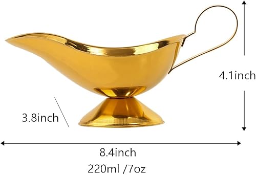 Saucière en acier inoxydable doré pour sauce, crème, sauce au poivre noir, 200 ml - Nail Gallerys