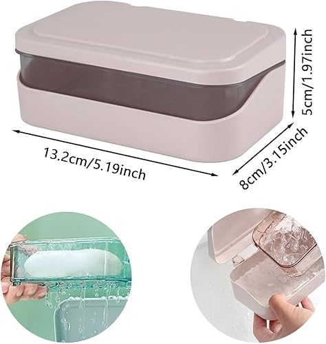 3 Pièces 2 Couches Savon Rectangulaire, 2 Couches Boîte Savon Portable, Égouttoir Amovible Couvercle Savon, Couvercle D'égouttoir Amovible Boîte Savon, pour Salle Bain, Maison, Extérieur, Voyage - Nail Gallerys