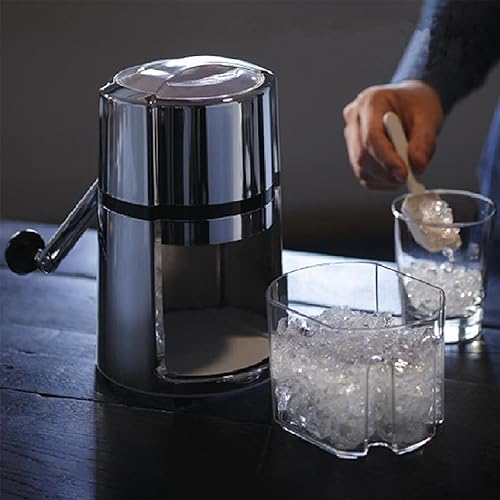 Broyeur à glace manuel en acier inoxydable - Broyeur à glace portable avec pelle à glace - Broyeur à glace pour smoothies, cocktails - Conserve la fraîcheur - Capacité : 1,1 l - Nail Gallerys