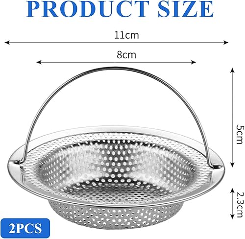 2pcs Filtre Evier Cuisine Universel, Passoire Evier Cuisine11*8 cm, Passoire Antidébordante avec Perforations Haute Densité, Résistante À La Rouille Et À La Corrosion, Facile À Nettoyer - Nail Gallerys