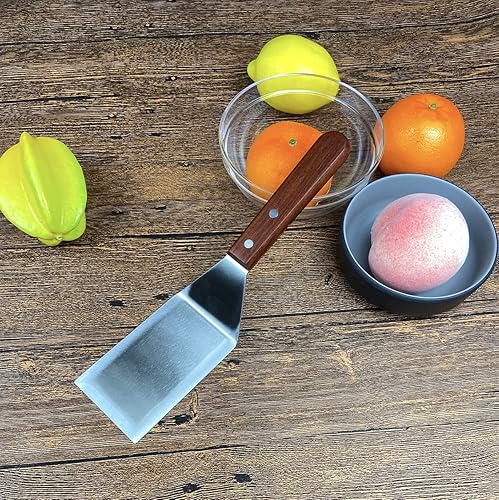 Spatule en métal pour poêle à frire en fonte, spatule de gril, spatule en acier inoxydable, spatule à hamburger, spatule à œuf spachulas, spatule en métal à dessus plat pour cuisson barbecue - Nail Gallerys