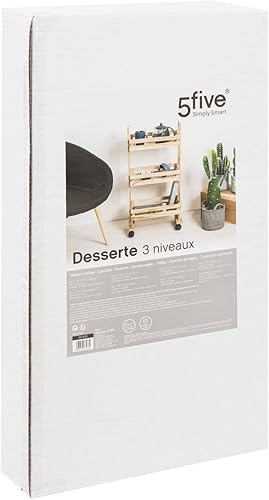 Five - Desserte sur Roues en Bois de Paulownia Esprit Cagette H 82 cm - Nail Gallerys