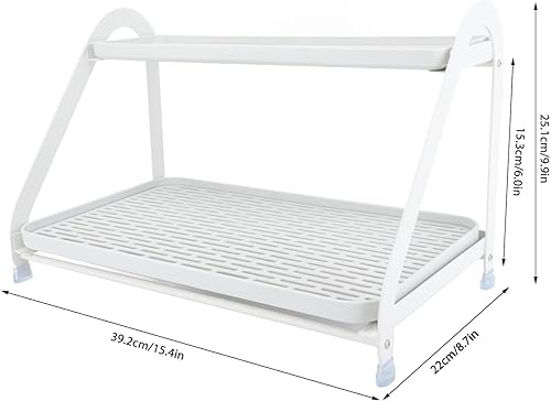Support de Rangement de Tasses, Double Couche, Gain de Place, Plateau Amovible, Support de Séchage de Tasses, Support de Tasse de Comptoir, Support(Grand : 50 X 35 X 15 cm / 19,7 X 13,8 X 5,9 pouces) - Nail Gallerys
