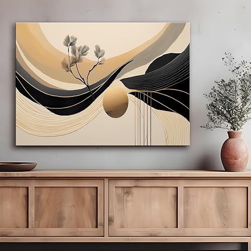 Feeby - Impression sur Toile - Tableau Decoration Murale - Fleurs blanches Feuilles dorées - 120x80 1partie - Salon Peinture Tableaux - Moderne Reproductions Tableaux - Décoration Chambre - Nail Gallerys