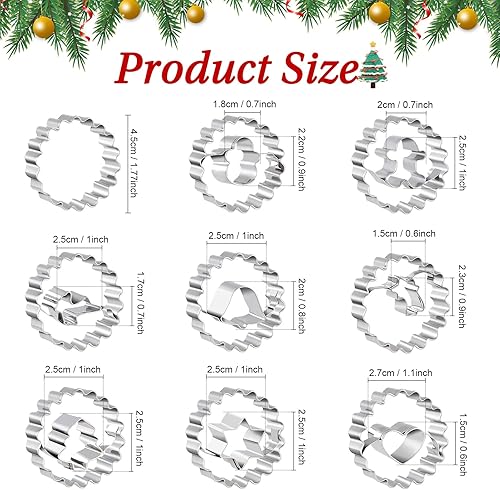 Kiiwah Lot de 9 Emporte-Piece Patisserie Noel, Moule à Biscuit Noel en Acier Inoxydable pour Linzer Biscuits Patisserie Fromage Cookie - Nail Gallerys