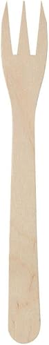 GREENBOX Lot de 100 fourchettes à frites XL - Compostables en bois dur naturel - Fourchettes en bois dur naturel - 100 fourchettes à frites - 17,5 cm - DSE063331 - Nail Gallerys