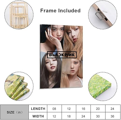 BNCVJFI BLACKPINK Poster sur toile pour décoration murale salon chambre 30 x 45 cm - Nail Gallerys