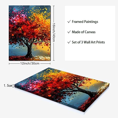 YWQQ 3 Pcs Impression sur Toile, Tableau Decoration Murale Salon Moderne, Nature Paysage Impression Sur Toile, Decoration Murale Chambre Salle De Bain Cuisine - Nail Gallerys