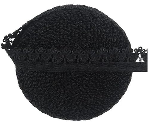 50 100 Y/Rouleau de dentelle en forme de couronne Picot Volants élastiques décoratifs Spandex Bandes Lingerie Couture Garnitures Noir 91,4 m - Nail Gallerys