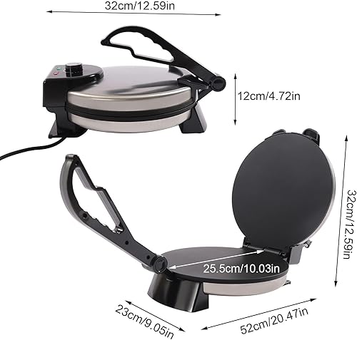 Electric Tortilla Multi Maker Machine Ustensiles de cuisine 220V Poignée Pliable Presse-Tortilla Fonte Avec Recettes pour les Crêpes, les Tartes, les Rotis, les Raviolis - Nail Gallerys