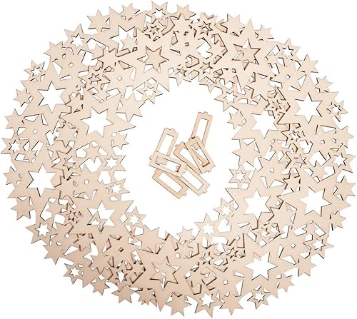 Rayher 62982505 Winterland Couronne en bois certifiée FSC Ø 30 cm Naturel Lot de 14 pièces avec barres Décoration en bois avec motif - Nail Gallerys