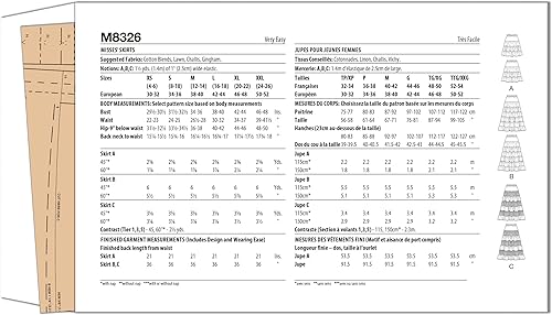 McCall's M8326ZZ Jupes ZZ pour femme (L-XL-XXL) - Nail Gallerys