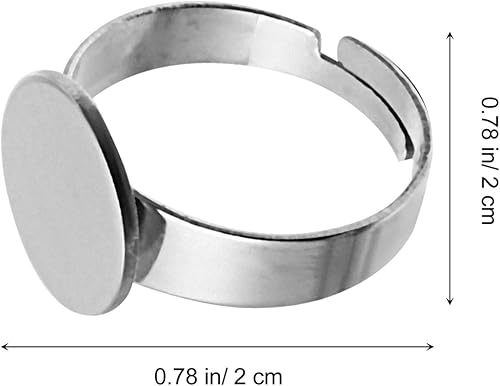 Healifty Lot de 20 bagues vierges en acier inoxydable - 12 mm - Pour la fabrication de bijoux - Argenté, 5 * 2 cm, Acier inoxydable, Acier inoxydable. - Nail Gallerys