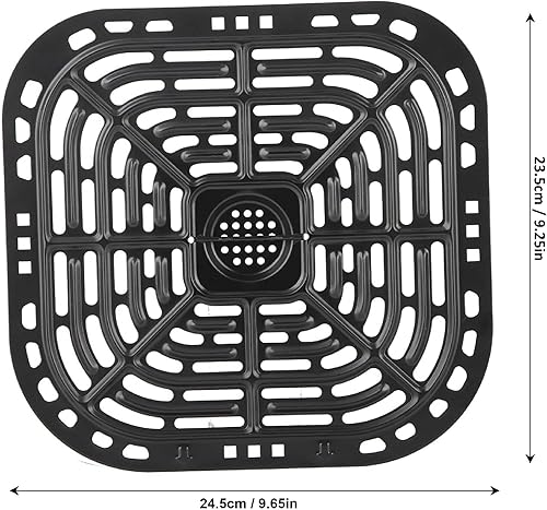 Kelepu Grille Protection Air Fryer Poêle à Gril pour friteuse à air carrée 24.5x23.5cm Poêle à Gril de Remplacement pour friteuse à air avec Plaque à légumes de Remplacement pour friteuse à air - Nail Gallerys