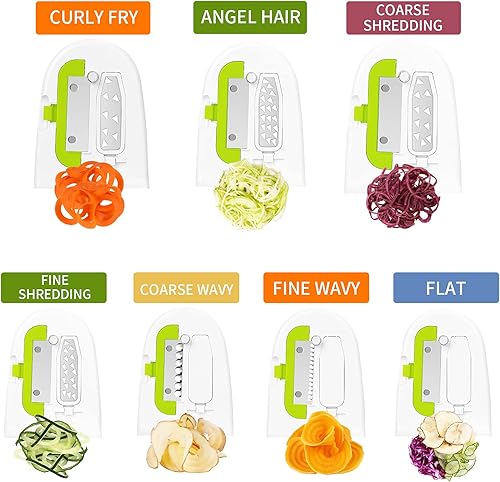 Spiralizer Spaghettis Mandoline Spaghetti avec 7 Lames Spiralizer Legume Spaghetti Coupe Légumes en Spaghetti Préparation de Spaghetti de Légumes - Nail Gallerys