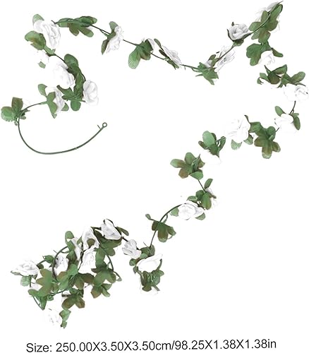 GRIRIW Guirlande De Roses Blanches Décoration pour Mariage Et Intérieur Vigne Et Facile Entretien Accessoire Photographique - Nail Gallerys