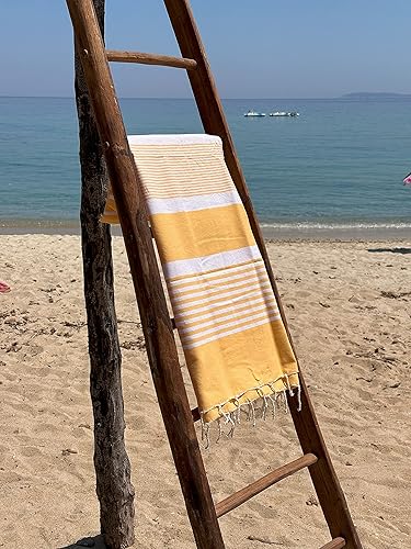 Générique Fouta Tunisienne - Serviette de Plage - 100x200cm Arthur Gris Clair - 100% Coton - Nail Gallerys