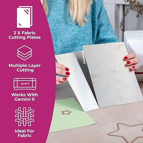 Crafter's Companion Gemini II Replacement Accessories-9' x 6' Fabric Cutting Plates-Pack of 2, Silver - Nail Gallerys