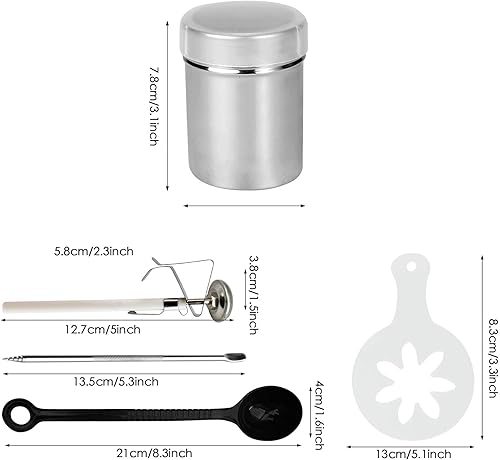 Pichet à lait de 600 ml,pichet à mousser le lait en acier inoxydable,shaker à poudre, aiguille de guirlande,modèle de guirlande,cuillère à grains de café pour chocolat chaud,cappuccino,café latte - Nail Gallerys