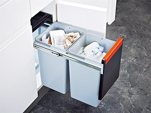 FRANKE Cube 30 2-Way Manuel Pull-Out Waste/Rubbish Bin, 2 x 15 litres by Kitchen Systems - Nail Gallerys