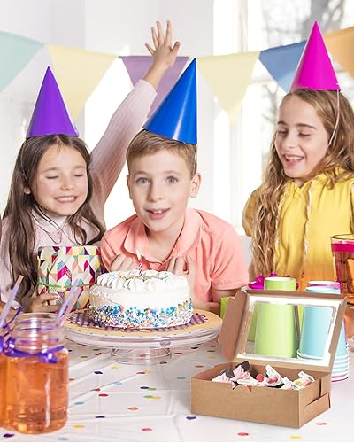 TsunNee Lot de 20 boîtes à cupcakes en papier kraft à 6 trous avec fenêtre, réutilisables pour cupcakes, muffins, friandises, boîtes cadeaux jetables pour boulangerie, mariage, anniversaire, Noël - Nail Gallerys