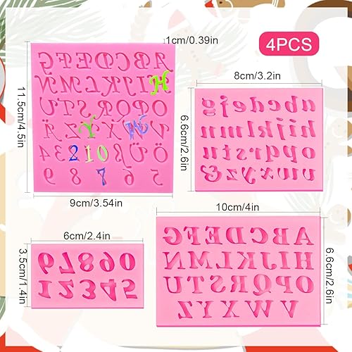 ZOOMPIL Moule en Silicone Lettre Chiffres, Alphabet Chocolat Moule, 4 Pièce Moule en Silicone Lettre, Moule Chiffres Silicone de 0 à 9, Moules en Silicone pour décoration de gâteaux et chocolats - Nail Gallerys