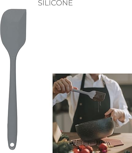 LILY COOK, KP0059, Spatule Souple en Silicone pour pâtisserie, Ergonomique et Polyvalente, Facile à Nettoyer, Design Moderne, idéale pour mélanger et Servir, 277 cm, Gris - Nail Gallerys