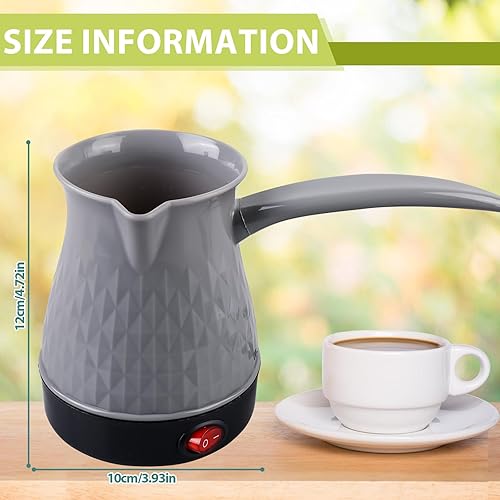 BORDEAG Cafetière Turque Électrique, Cafetière Turque, Cafetière Électrique Turque avec Poignée Repliable, Cafetière Adaptée À La Maison, Au Bureau, Aux Voyages, Grau, 500 ml - Nail Gallerys