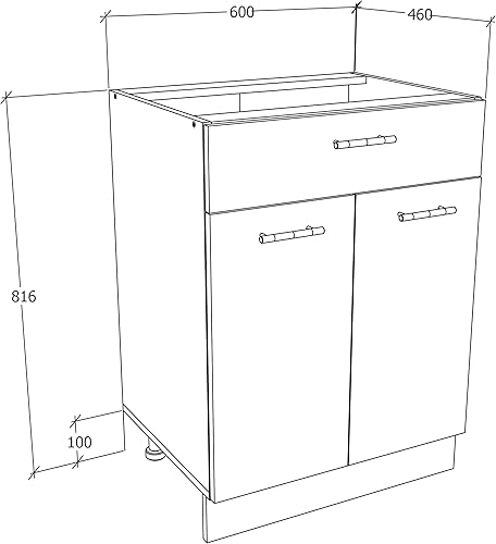 VCM Armoire de Cuisine Largeur 60 cm Tiroir Meuble Bas Cuisine Meubles de Cuisine Esilo Armoire de Cuisine Largeur 60 cm Tiroir Meuble Bas Cuisine Meubles de Cuisine Esilo Blanc/Chêne Sonoma - Nail Gallerys