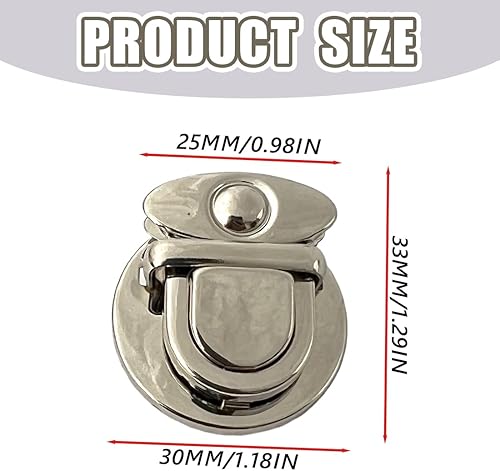 6 pièces fermoir pivotant en métal, serrure de portefeuille fermoir de sac à main pour portefeuille, sac à main, sac à main, bricolage, 3 couleurs - Nail Gallerys