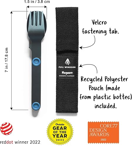 Magware Lot d'ustensiles de camping magnétiques – Couverts de voyage portables et réutilisables en métal avec un étui pour camping, pique-nique,Couteau, fourchette et cuillère (15 pièces) - Nail Gallerys