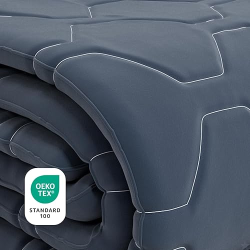 HappyBed - ['All-Year 200x200 - Couette Double - Couette Lavable sans Housse - Couette imprimée sans Housse - Couette avec Impression - Couette ajustée - Bleu foncé - Nail Gallerys