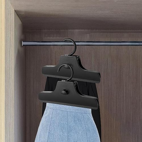 Cintres à pinces pour jupes – Cintres en silicone antidérapant sans traces pour jupes – Gain de place – Pince à vêtements multifonction pour vêtements de garde-robe pour jupes, robes et pantalons - Nail Gallerys