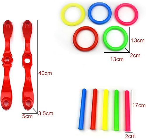 YAAVAAW Plastic Ring Toss Game,Quoits Throwing Game Setwith 5 Scoring Spikes + 5 Scoring Rings + 2 Cross Arms for Kids Adults Indoor Outdoor Activities Party Favors Fun Toys Gifts - Nail Gallerys