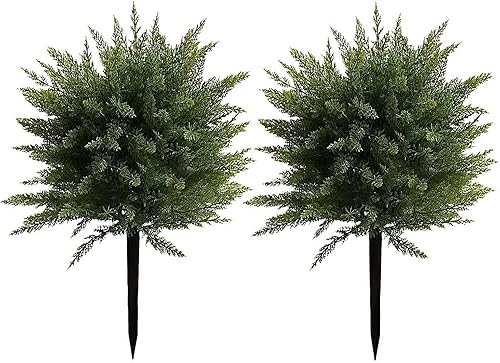 Cyprès artificiel de 60 cm avec pointe, buissons de cèdre résistants aux UV, résistants aux UV - Nail Gallerys