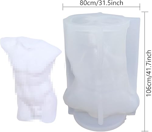 Moule en silicone - Moule à bougie en silicone,Moule à bougie torse - Forme de corps 3D pour femme - Moule en silicone fait à la main - Moule en silicone 3D pour ornements faits main, Bougie parfumée - Nail Gallerys