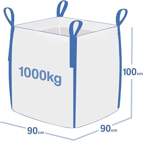 Big Bag – Sac pour gravats, déchets de jardin, bois, sable – 90 x 90 x 100 cm, capacité de charge 1000 kg, ouvert, fiable - Nail Gallerys